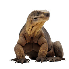 Obraz premium Komodo dragon isolated on white background. Generative AI
