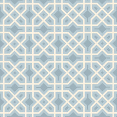 Abstract geometric retro seamless pattern. Mosaic design tile background. Geometric line celtic ornament with stylish asian floral motif