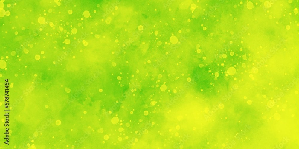 Wall mural abstract blur and lovely soft light green background with bubbles, beautiful green watercolor backgr