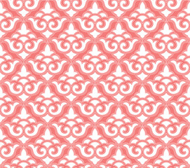 Abstract floral seamless textile pattern. Flourish tiled oriental ethnic background. Arabic ornament with asian flower motif. Good for fabric, textile, wallpaper or package background design.