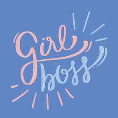 Girl Boss. Modern hand Lettering. vector.