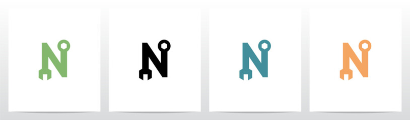 Wrench Tool Letter Logo Design N