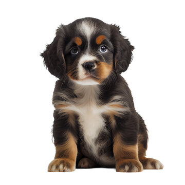 cute puppy isolated on white background. generative ai