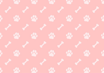 Dog Footprint pattern background. Footprint graphic. Pet outline.