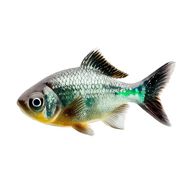 River fish isolated on white background. Generative AI