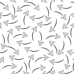 Seamless pattern with arrows on a white background