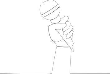 A simple microphone for the press. World press day one line drawing