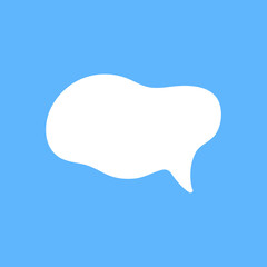White speech bubbles vector element on blue background, Text balloon, Vector icon.