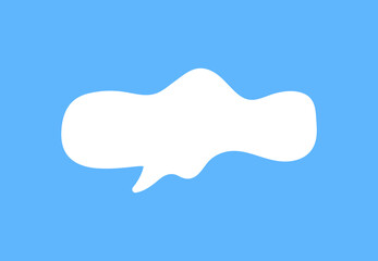 White speech bubbles vector element on blue background, Text balloon, Vector icon.