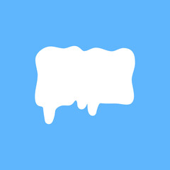 White speech bubbles vector element on blue background, Text balloon, Vector icon.