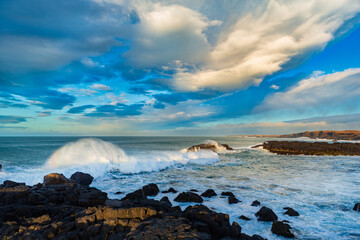 Winter storm off the coast of Iceland.