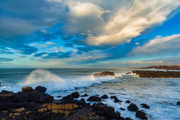 Winter storm off the coast of Iceland.