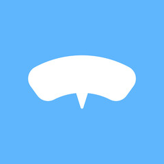 White speech bubbles vector element on blue background, Text balloon, Vector icon.