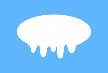 White speech bubbles vector element on blue background, Text balloon, Vector icon.