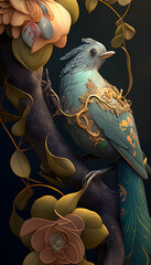 magic bird in the woods 