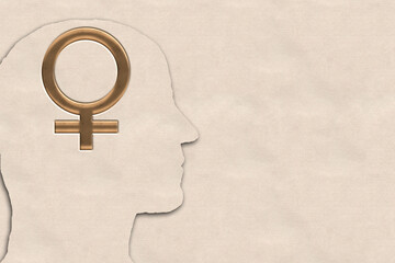 Gender dysphoria, gender identity concept, copy space.