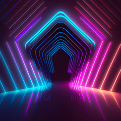 abstract background with glowing lines neon
