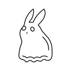 Fototapeta na wymiar bunny ghost line icon vector illustration
