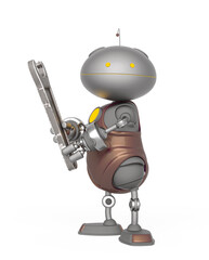 mini bot is holding a wrench