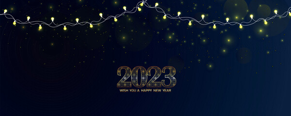 Happy new year celebration greeting card or banner