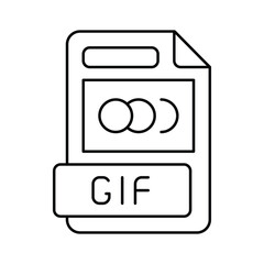 gif file format document line icon vector illustration
