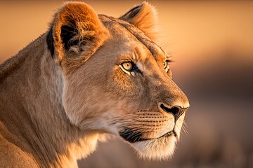 portrait of a lioness - Created with generative ai