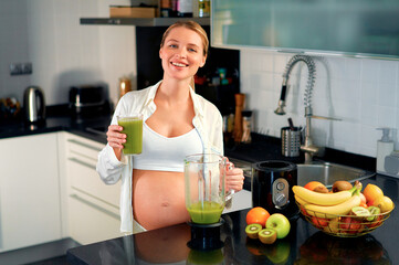 Pregnant woman at home