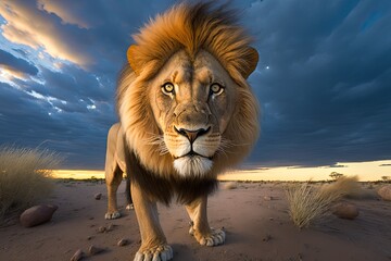 portrait of a lion - Illustration created with Generative ai