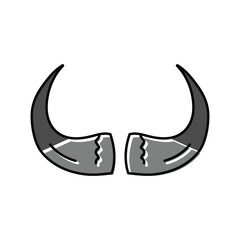bison horn animal color icon vector illustration