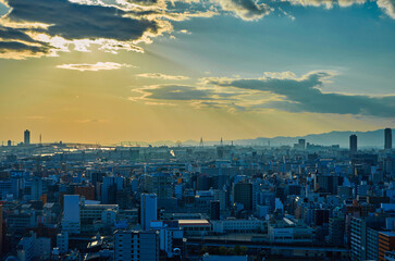Beautiful landscape and cityscape of Seoul city at sunset time in South Korea