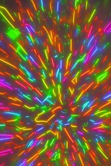 Light effects. Neon glow. Festive decoration. Colorful abstract background - generative ai