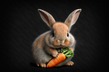 Adorable Easter Bunny with Carrot - Generative Art