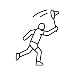 Fototapeta na wymiar game badminton line icon vector illustration