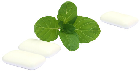 Chewing gum with mint leaves