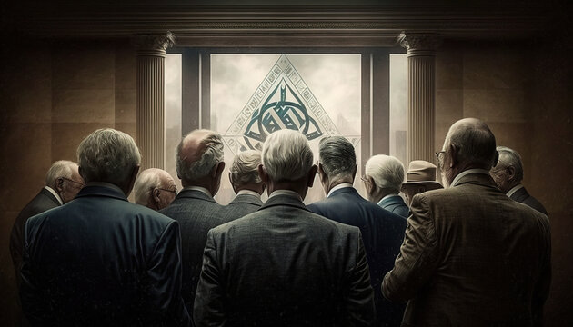 Conspiracy Theory, Illuminati Shadow Government. generative AI
