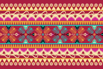 Ethnic India geometric pattern oriental style, Traditional Ethnic India seamless pattern ornament, Indian motif, floral elements design for tile pattern, carpet, background.