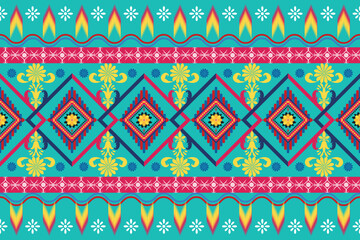 Ethnic India geometric pattern oriental style, Traditional Ethnic India seamless pattern ornament, Indian motif, floral elements design for tile pattern, carpet, background.