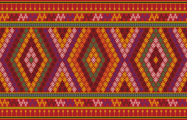 Ethnic India geometric pattern oriental style, Traditional Ethnic India seamless pattern ornament, Indian motif, floral elements design for tile pattern, carpet, background.