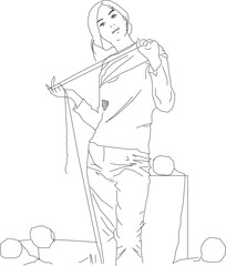 sketch vector illustration of cold-blooded killer girl zzzz