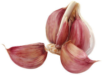 Garlic over white background