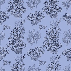 Spring flowers collection of seamless pattern drawing 59
