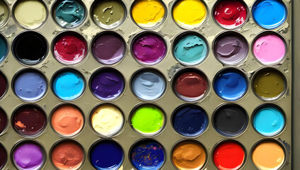 カラフルな絵の具のパレット