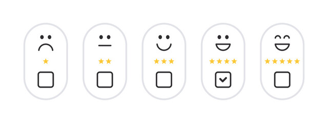 Customer Reviews Emoticons. Customer Opinions. Satisfaction and customer service. Vector images
