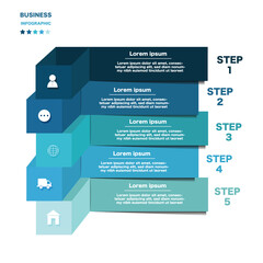 infographic abstract vector elements 5 options design for business or finance layout template Vector Stock Illustration