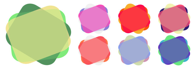 Bubble banner, set isolated vector element on white background