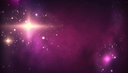 a purple and pink background with stars and dust on it, with a black background and a white star in the center of the image.  generative ai
