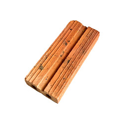 old red brick used for construction isolated on white background