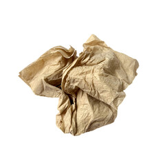used tissues, brown, isolated on a white background
