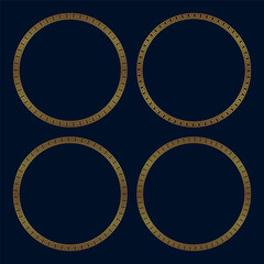 Ancient greek golden round frames