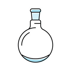 round bottomed flask chemical glassware lab color icon vector illustration